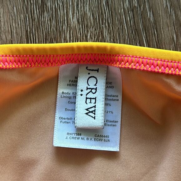 J.Crew Pink Orange Colorblock V-Neck One Piece Swimsuit Size Small - Picture 3 of 5